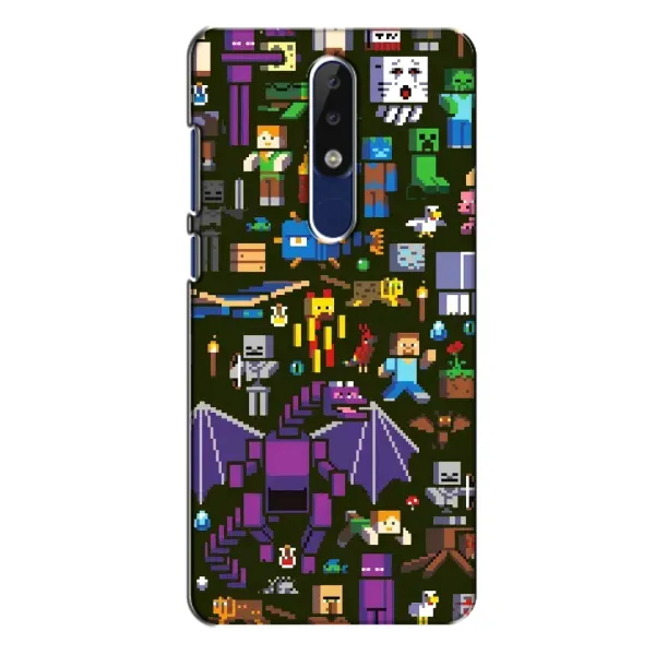 Чохол з принтом «Колаж Майнкрафт» для Nokia 5.1 Plus (X5)