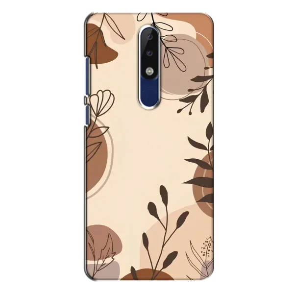 Чехол с принтом «Коричневые цветы» для Nokia 5.1 Plus (X5)