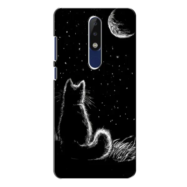 Чохол з принтом «Котик і місяць» для Nokia 5.1 Plus (X5)