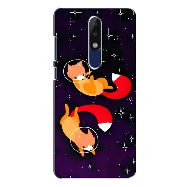 Чохол з принтом «Лисички космонавти» для Nokia 5.1 Plus (X5)