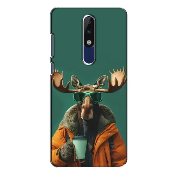 Чехол с принтом «Лось с кофе» для Nokia 5.1 Plus (X5) Чехол с принтом «Лось с кофе» для Nokia 5.1 Plus (X5)