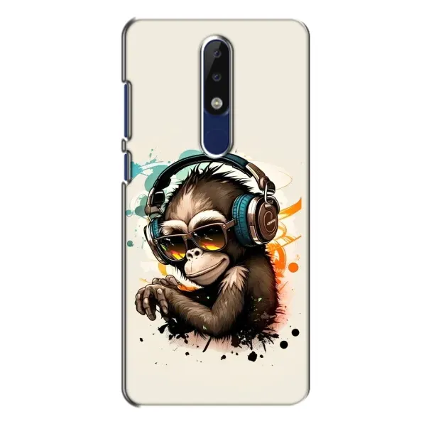 Чохол з принтом «Макака в навушниках» для Nokia 5.1 Plus (X5)