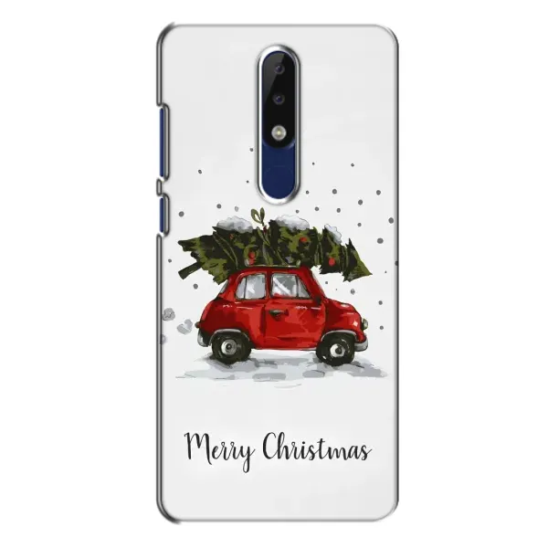 Чохол з принтом «Авто з ялинкою» для Nokia 5.1 Plus (X5)