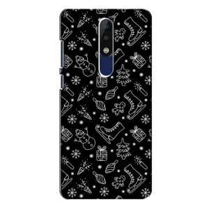 Новогодние, Праздничные Чехлы для Nokia 5.1 Plus (X5) - 2024 год (Новогодний фон)