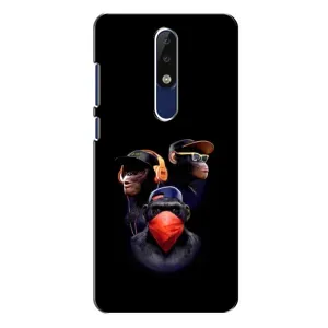 Чехол с Обезьянами Nokia 5.1 Plus (X5) - (AlphaPrint) (Три обезьяны)