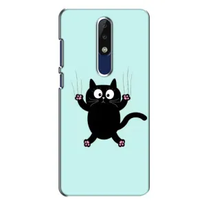 Чохол з принтом для Nokia 5.1 Plus (X5) (AlphaPrint) Модні коти (Падаючий кіт)