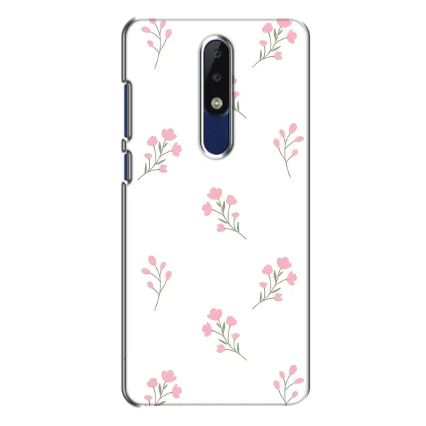 Чехол с принтом «Розовые цветы» для Nokia 5.1 Plus (X5)