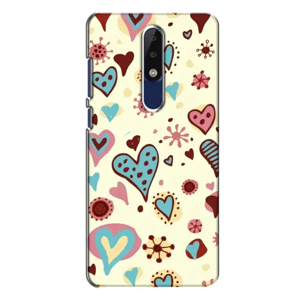 Чохол з принтом «Сердечки» для Nokia 5.1 Plus (X5)
