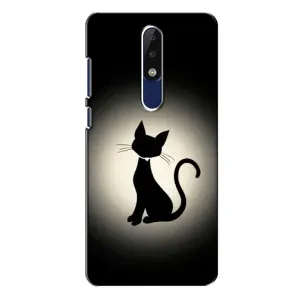 Чохол з принтом для Nokia 5.1 Plus (X5) (AlphaPrint) Модні коти (Силует котика)