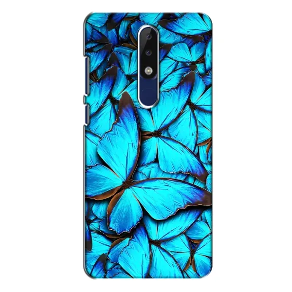 Чохол з принтом «Сині метелики» для Nokia 5.1 Plus (X5)