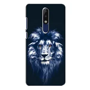 Чохол з картинкою ЛЕВ для Nokia 5.1 Plus (X5) (VPrint) (Синій Лев)