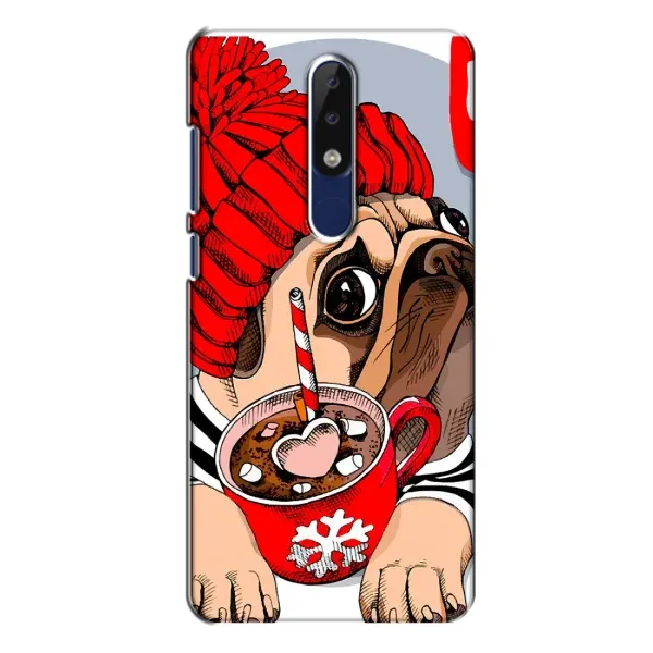 Чохол з принтом «Песик в шапці» для Nokia 5.1 Plus (X5)