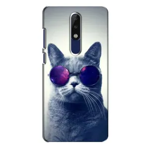 Чохол з принтом для Nokia 5.1 Plus (X5) (AlphaPrint) Модні коти (Стильний кіт)