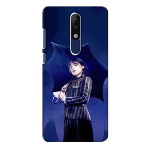 Чохли Венсдей на Nokia 5.1 Plus (X5) Уенсдей (AlphaPrint) (Венздей з парасолькою)
