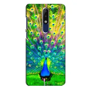 Чохол з пташками на Nokia 5.1 Plus (X5) (VPrint) (Яскравий Павлин)