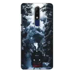 Новогодние, Праздничные Чехлы для Nokia 5.1 Plus (X5) - 2024 год (Зимний поезд)