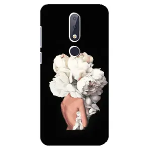 Чехлы (ART) Цветы на Nokia 6.1 Plus (VPrint) (Білі квіти)