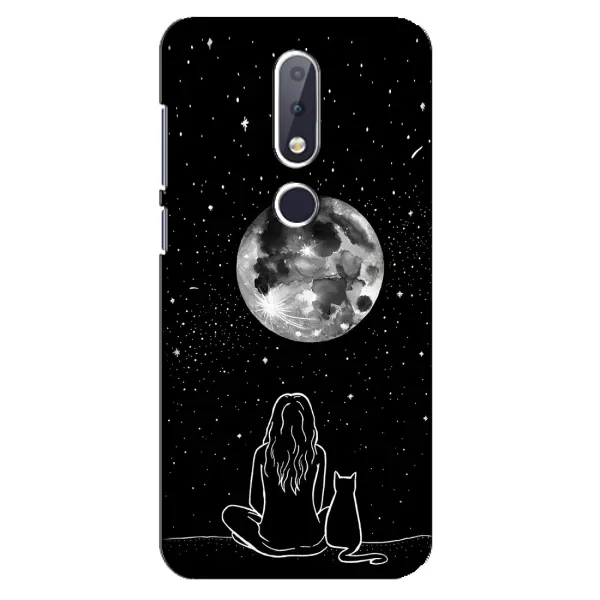 Чохол з принтом «Дівчина з котом» для Nokia 6.1 Plus