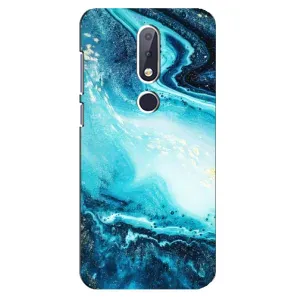 Мраморний чехол на Nokia 6.1 Plus (VPrint) (Блакитний мрамор)