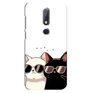 Чохол з малюнком кіт на Nokia 6.1 Plus (Коти в окулярах)