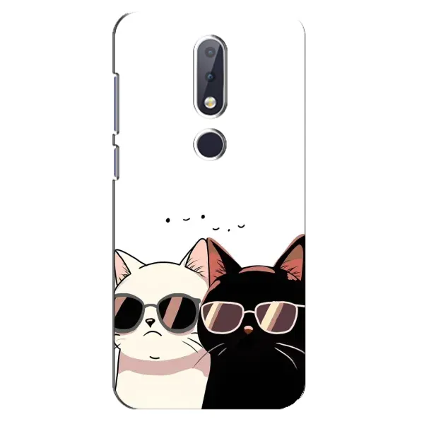 Чохол з принтом «Коти в окулярах» для Nokia 6.1 Plus