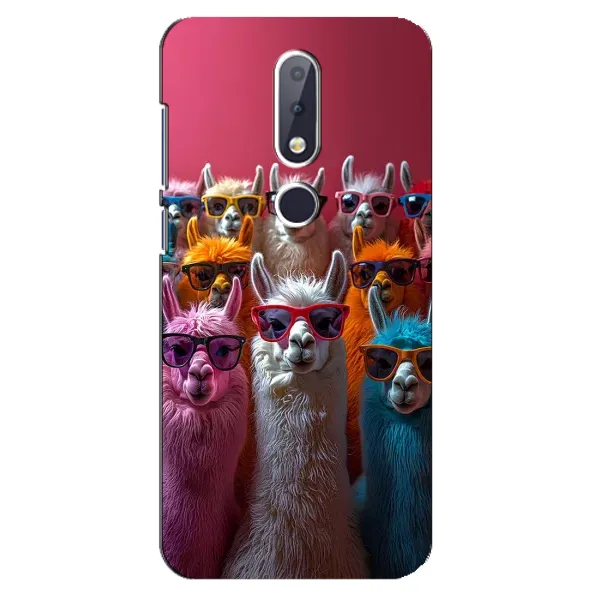 Чехол с принтом «Ламы в очках» для Nokia 6.1 Plus