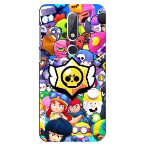 Чехол для Nokia 6.1 Plus Бравл Старс (VPrint) (Лого Brawl Stars)