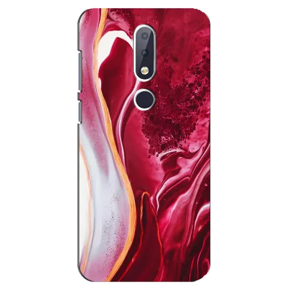 Чохол з принтом «Мрамор червоний» для Nokia 6.1 Plus