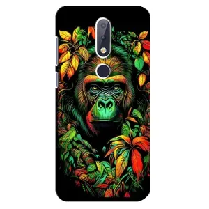Чохол з Мавпами Nokia 6.1 Plus - (AlphaPrint) (Мавпа в квітах)