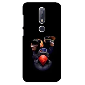 Чохол з Мавпами Nokia 6.1 Plus - (AlphaPrint) (Три мавпи)