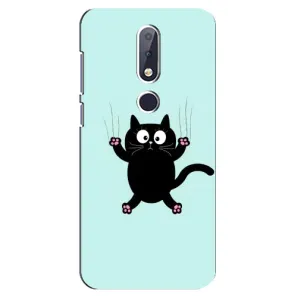 Чохол з принтом для Nokia 6.1 Plus (AlphaPrint) Модні коти (Падаючий кіт)