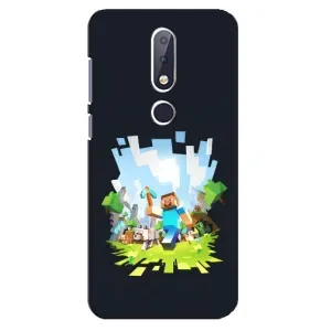 Чохол Майнкрафт на Nokia 6.1 Plus (AlphaPrint) Minecraft (персонажі Minecraft)