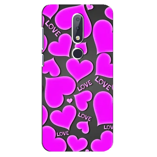 Чохол з принтом «Pink hearts» для Nokia 6.1 Plus