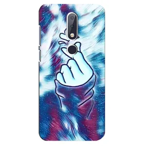 Чохол з принтом для Nokia 6.1 Plus (AlphaPrint - Знак сердечка) (Радужне серце)