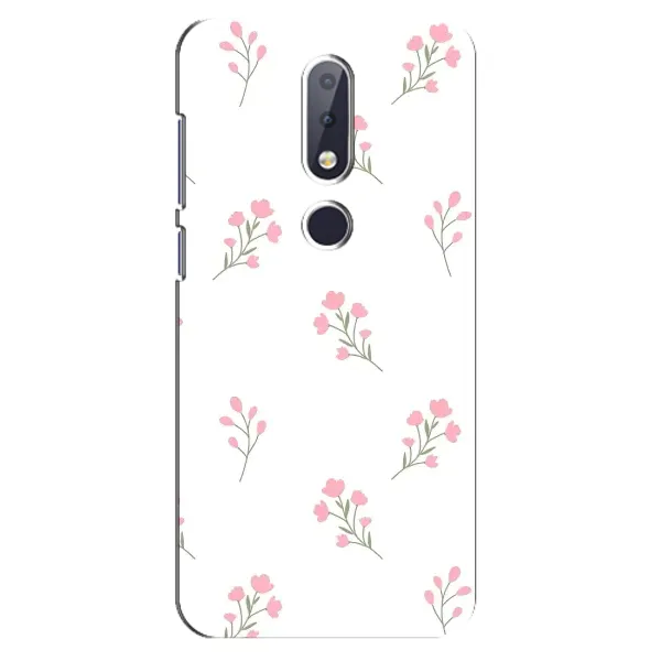 Чохол з принтом «Рожеві квіти» для Nokia 6.1 Plus