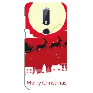Різдвяні Чохли для Nokia 6.1 Plus (VPrint) (Санта з оленями)