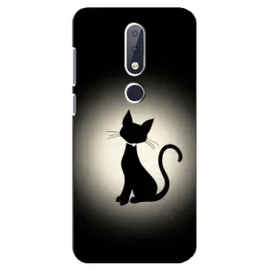 Чохол з принтом для Nokia 6.1 Plus (AlphaPrint) Модні коти (Силует котика)