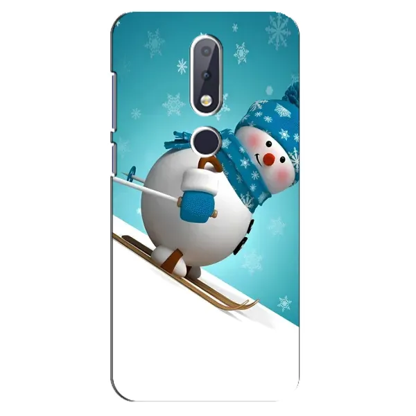 Чехол с принтом «Снеговик на лыжах» для Nokia 6.1 Plus