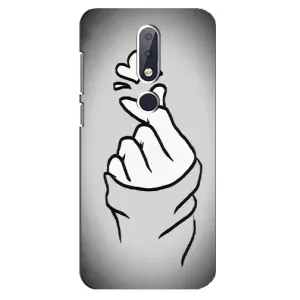 Чохол з принтом для Nokia 6.1 Plus (AlphaPrint - Знак сердечка) (Значок Love)