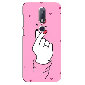 Чехол с принтом для Nokia 6.1 Plus (AlphaPrint - Знак сердечка)