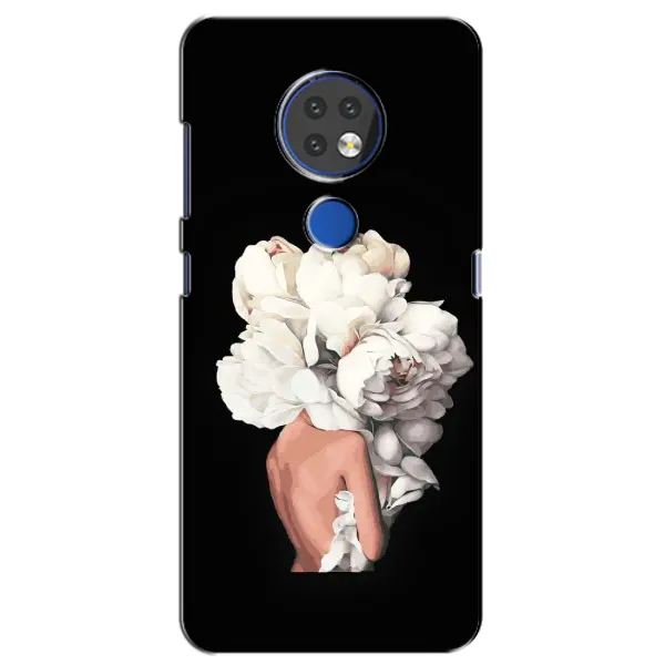 Чехол с принтом «Белые цветы» для Nokia 6.2 (2019)