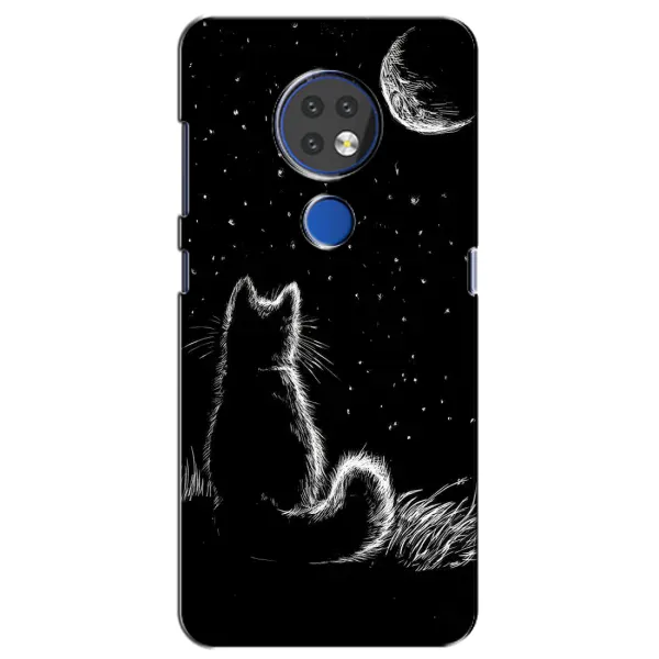 Чехол с принтом «Котик и луна» для Nokia 6.2 (2019)