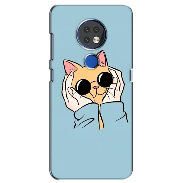 Чехол с принтом «Котик в очках» для Nokia 6.2 (2019)