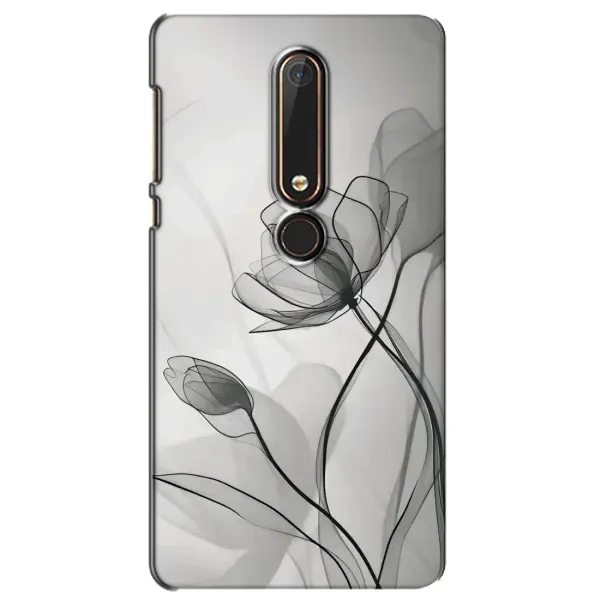 Чохол з принтом «Чорні квіти» для Nokia 6 2018