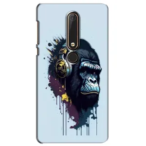 Чохол з Мавпами Nokia 6 2018 - (AlphaPrint) (Горила в навушниках)