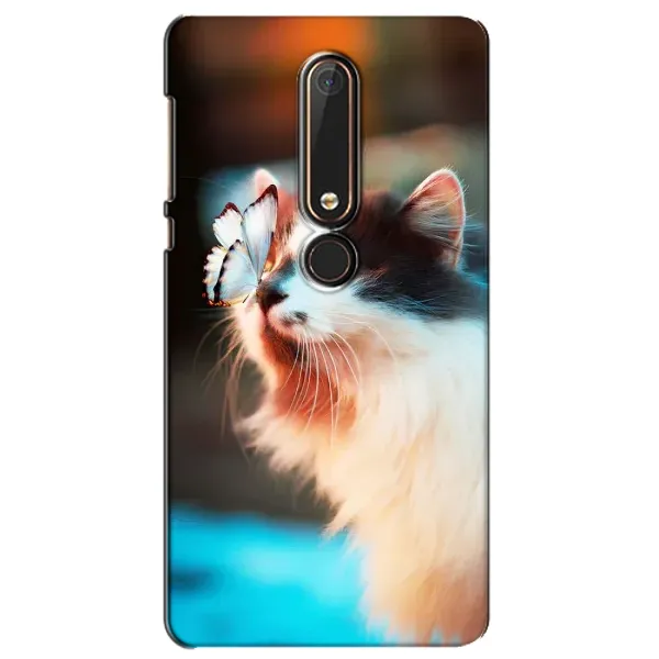 Чохол з принтом «Котик з метеликом» для Nokia 6 2018