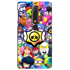 Чехол для Nokia 6 2018 Бравл Старс (VPrint) (Лого Brawl Stars)