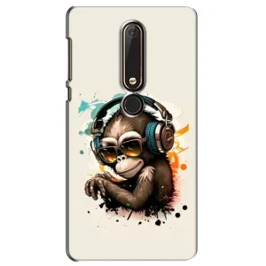 Чохол з Мавпами Nokia 6 2018 - (AlphaPrint) (Макака в навушниках)