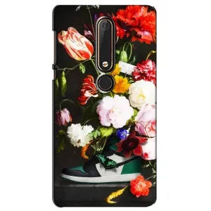 Бренднові Чохли для Nokia 6 2018 - (PREMIUMPrint) (Nike цветы)