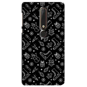 Новорічні, Святкові Чохли для Nokia 6 2018 - 2024 год (Новорічний фон)